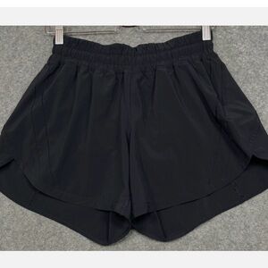 Lululemon Track That Mid-ride Lined Shorts Women 8 Black 5” Running Shorts